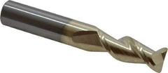 Accupro - 3/8", 2 Flute, Single End, Solid Carbide, 0.045" Corner Radius End Mill - 2-1/2" OAL, 45° Helix, Right Hand Flute, 1" LOC, Right Hand Cut - All Tool & Supply