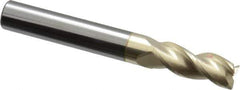 Accupro - 5/16", 3 Flute, Single End, Solid Carbide, 0.02" Corner Radius End Mill - 2-1/2" OAL, 37° Helix, Right Hand Flute, 13/16" LOC, Right Hand Cut - All Tool & Supply