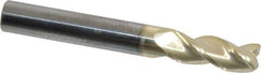 Accupro - 5/16", 3 Flute, Single End, Solid Carbide, 0.03" Corner Radius End Mill - 2-1/2" OAL, 37° Helix, Right Hand Flute, 13/16" LOC, Right Hand Cut - All Tool & Supply