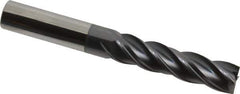 Accupro - 1/2", 4 Flute, Single End, Solid Carbide, 0.01" Corner Radius End Mill - 4" OAL, Right Hand Flute, 2" LOC, Right Hand Cut - All Tool & Supply