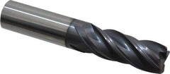 Accupro - 5/8", 4 Flute, Single End, Solid Carbide, 0.06" Corner Radius End Mill - 3-1/2" OAL, Right Hand Flute, 1-5/8" LOC, Right Hand Cut - All Tool & Supply