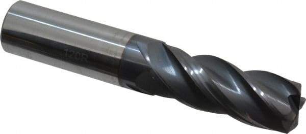 Accupro - 5/8", 4 Flute, Single End, Solid Carbide, 0.12" Corner Radius End Mill - 3-1/2" OAL, Right Hand Flute, 1-5/8" LOC, Right Hand Cut - All Tool & Supply