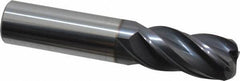 Accupro - 3/4", 4 Flute, Single End, Solid Carbide, 0.12" Corner Radius End Mill - 4" OAL, Right Hand Flute, 1-5/8" LOC, Right Hand Cut - All Tool & Supply