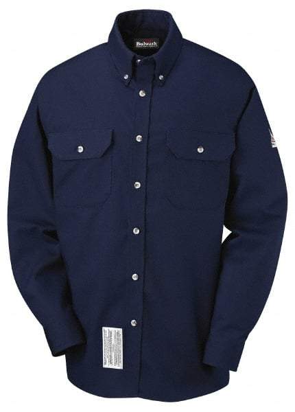 VF Imagewear - Size L, Navy Blue, Flame Resistant/Retardant, Long Sleeve Button Down Shirt - 55-3/8" Chest, 2 Pockets, Excel FR ComforTouch - All Tool & Supply