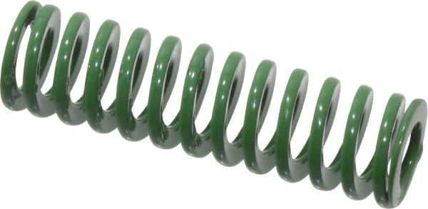 Dayton Lamina - 3/8" Hole Diam, 3/16" Rod Diam, 1-1/4" Free Length, Green Die Spring - 5 Lb Max Deflection, 0.5" Max Deflection, Light Duty, Chromium Vanadium Steel - All Tool & Supply