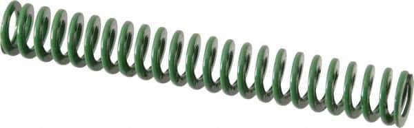 Dayton Lamina - 1/2" Hole Diam, 9/32" Rod Diam, 3-1/2" Free Length, Green Die Spring - 3.05 Lb Max Deflection, 1.4" Max Deflection, Light Duty, Chromium Vanadium Steel - All Tool & Supply