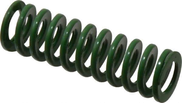 Dayton Lamina - 5/8" Hole Diam, 11/32" Rod Diam, 2" Free Length, Green Die Spring - 9.3 Lb Max Deflection, 0.8" Max Deflection, Light Duty, Chromium Vanadium Steel - All Tool & Supply