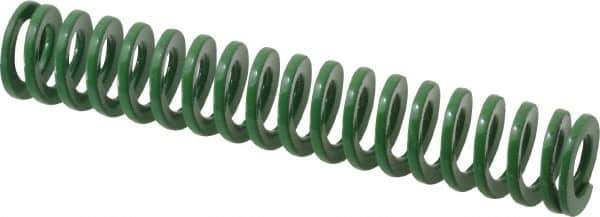 Dayton Lamina - 5/8" Hole Diam, 11/32" Rod Diam, 3-1/2" Free Length, Green Die Spring - 5.3 Lb Max Deflection, 1.4" Max Deflection, Light Duty, Chromium Vanadium Steel - All Tool & Supply