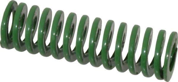 Dayton Lamina - 3/4" Hole Diam, 3/8" Rod Diam, 2-1/2" Free Length, Green Die Spring - 11 Lb Max Deflection, 1.01" Max Deflection, Light Duty, Chromium Vanadium Steel - All Tool & Supply