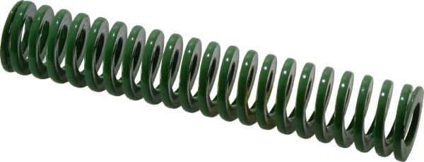 Dayton Lamina - 3/4" Hole Diam, 3/8" Rod Diam, 4" Free Length, Green Die Spring - 6.8 Lb Max Deflection, 1.61" Max Deflection, Light Duty, Chromium Vanadium Steel - All Tool & Supply