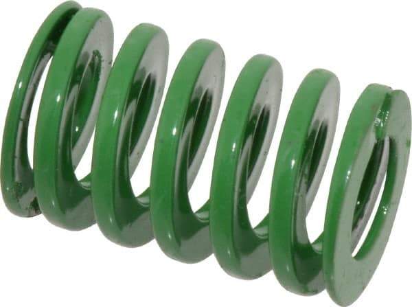 Dayton Lamina - 1" Hole Diam, 1/2" Rod Diam, 1-1/2" Free Length, Green Die Spring - 37 Lb Max Deflection, 0.6" Max Deflection, Light Duty, Chromium Vanadium Steel - All Tool & Supply