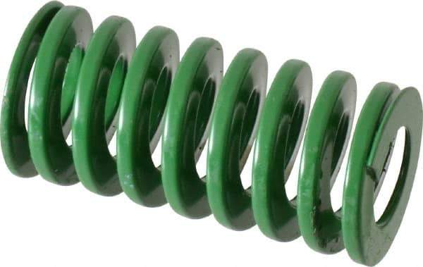 Dayton Lamina - 1" Hole Diam, 1/2" Rod Diam, 2" Free Length, Green Die Spring - 26.5 Lb Max Deflection, 0.8" Max Deflection, Light Duty, Chromium Vanadium Steel - All Tool & Supply