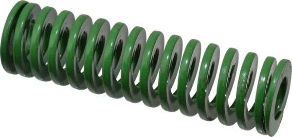 Dayton Lamina - 1" Hole Diam, 1/2" Rod Diam, 3-1/2" Free Length, Green Die Spring - 14.1 Lb Max Deflection, 1.4" Max Deflection, Light Duty, Chromium Vanadium Steel - All Tool & Supply