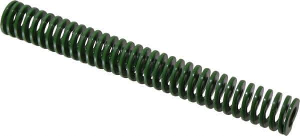 Dayton Lamina - 1" Hole Diam, 1/2" Rod Diam, 8" Free Length, Green Die Spring - 6 Lb Max Deflection, 3.2" Max Deflection, Light Duty, Chromium Vanadium Steel - All Tool & Supply