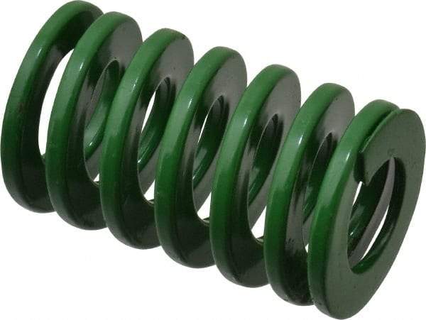 Dayton Lamina - 1-1/4" Hole Diam, 5/8" Rod Diam, 2" Free Length, Green Die Spring - 40.7 Lb Max Deflection, 0.8" Max Deflection, Light Duty, Chromium Vanadium Steel - All Tool & Supply