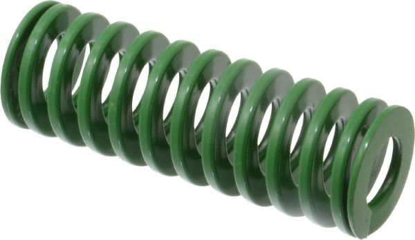 Dayton Lamina - 1-1/4" Hole Diam, 5/8" Rod Diam, 3-1/2" Free Length, Green Die Spring - 22.2 Lb Max Deflection, 1.4" Max Deflection, Light Duty, Chromium Vanadium Steel - All Tool & Supply