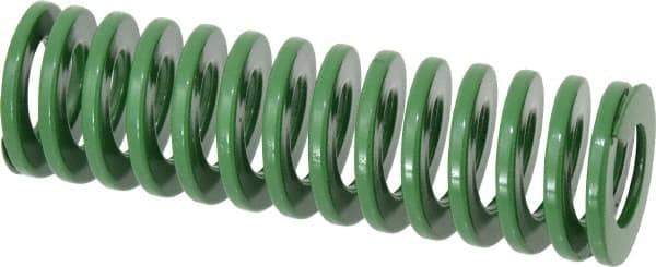 Dayton Lamina - 1-1/2" Hole Diam, 3/4" Rod Diam, 5" Free Length, Green Die Spring - 21.6 Lb Max Deflection, 2" Max Deflection, Light Duty, Chromium Vanadium Steel - All Tool & Supply