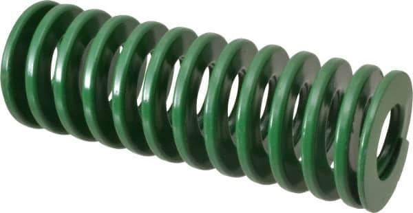 Dayton Lamina - 2" Hole Diam, 1" Rod Diam, 5-1/2" Free Length, Green Die Spring - 36 Lb Max Deflection, 2.2" Max Deflection, Light Duty, Chromium Vanadium Steel - All Tool & Supply