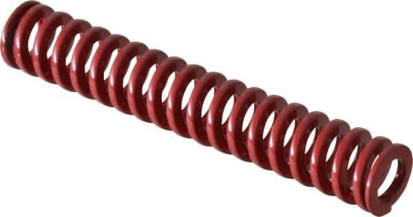 Dayton Lamina - 1/2" Hole Diam, 9/32" Rod Diam, 3" Free Length, Red Die Spring - 7.7 Lb Max Deflection, 0.9" Max Deflection, Heavy Duty, Chromium Vanadium Steel - All Tool & Supply