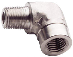 Made in USA - 1" Grade 316 Stainless Steel Pipe 90° Street Elbow - MNPT x FNPT End Connections, 1,750 psi - All Tool & Supply