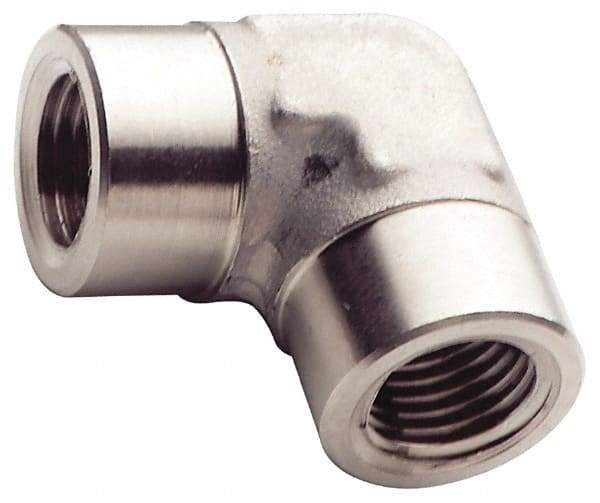 Made in USA - 1-1/2" Grade 316 Stainless Steel Pipe 90° Female Elbow - FNPT End Connections, 1,500 psi - All Tool & Supply