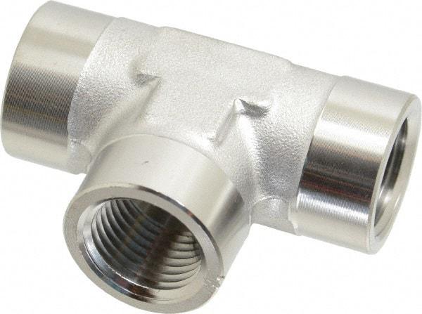 Made in USA - 3/4" Grade 316 Stainless Steel Pipe Tee - FNPT End Connections, 3,000 psi - All Tool & Supply