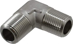 Made in USA - 1-1/4" Grade 316 Stainless Steel Pipe 90° Male Elbow - MNPT End Connections, 2,500 psi - All Tool & Supply