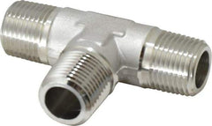 Made in USA - 1-1/4" Grade 316 Stainless Steel Pipe Tee - MNPT End Connections, 1,500 psi - All Tool & Supply