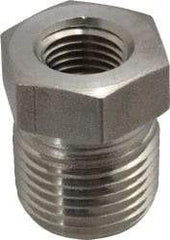 Made in USA - 1-1/2 x 1/4" Grade 316 Stainless Steel Pipe Hex Bushing - MNPT x FNPT End Connections, 2,400 psi - All Tool & Supply