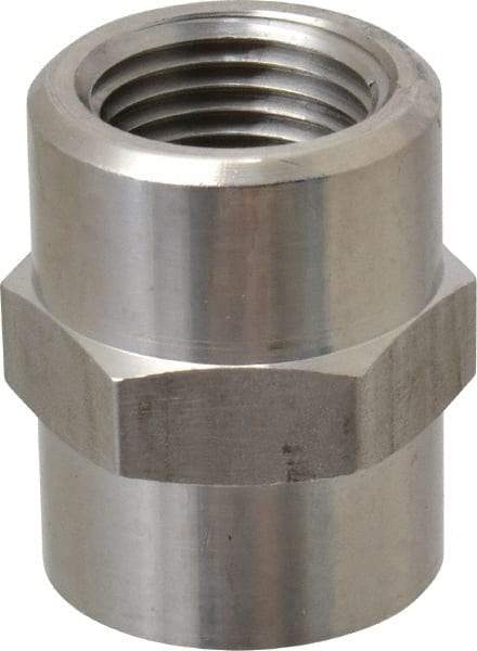 Made in USA - 1-1/2" Grade 316 Stainless Steel Pipe Hex Coupling - FNPT End Connections, 2,400 psi - All Tool & Supply