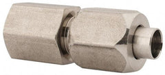 Made in USA - 2" Tube OD, 37° Stainless Steel Flared Tube Female Connector - 2-11-1/2 NPTF, Flare x FIP Ends - All Tool & Supply