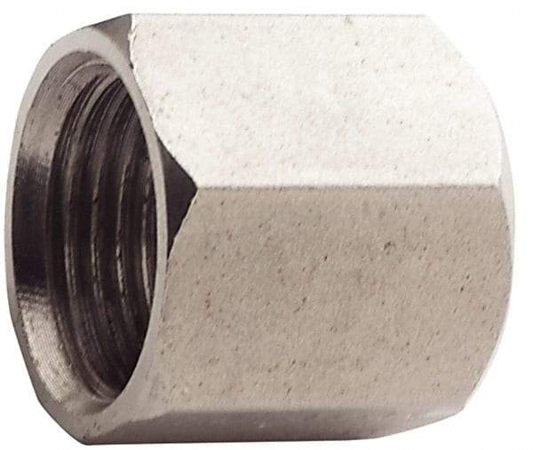 Made in USA - 2" Tube OD, 37° Stainless Steel Flared Tube Nut - 2-1/2-12 UNF, Flare Ends - All Tool & Supply