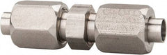 Made in USA - 1-1/2" Tube OD, 37° Stainless Steel Flared Tube Union - 1-5/16-12 UNF, Flare x Flare Ends - All Tool & Supply