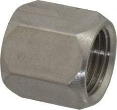 Made in USA - 3/8" Tube OD, 37° Stainless Steel Flared Tube Nut - 9/16-18 UNF, Flare Ends - All Tool & Supply