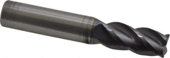 RobbJack - 1/2" Diam, Fine Pitch, 1" LOC, 4 Flute Solid Carbide 0.025-0.027" Corner Radius Roughing End Mill - AlTiN Finish, 3" OAL, 1/2" Shank Diam, Single End, Centercutting - All Tool & Supply