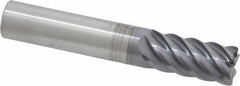 RobbJack - 1/2", 6 Flute, Single End, Solid Carbide, 0.03" Corner Radius End Mill - 3" OAL, 45° Helix, Right Hand Flute, 1" LOC, Right Hand Cut - All Tool & Supply