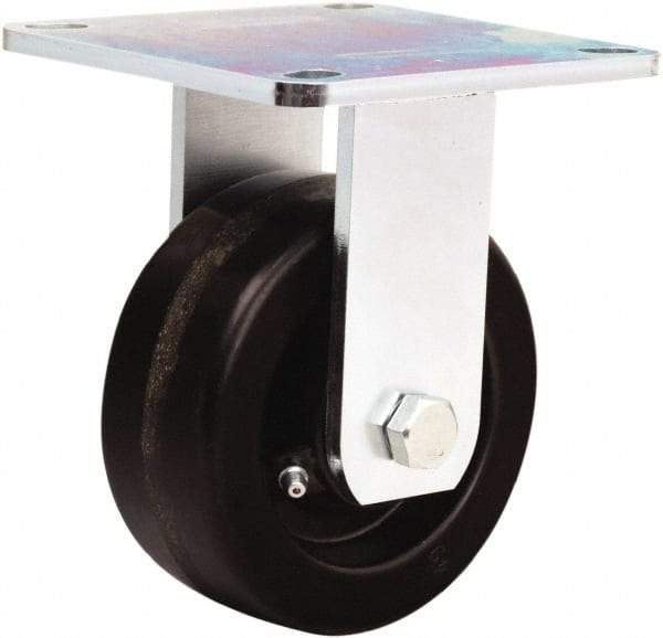 Hamilton - 5" Diam x 2" Wide x 6-1/2" OAH Top Plate Mount Rigid Caster - Phenolic, 900 Lb Capacity, Straight Roller Bearing, 5 x 5-1/2" Plate - All Tool & Supply