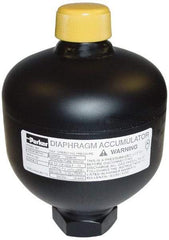 Parker - 5 Lb. Capacity, 3,620 psi Max Working Pressure, 4.35" High, Hydrin Diaphragm Accumulator - 2.52" Diam, 6 SAE Port Thread - All Tool & Supply