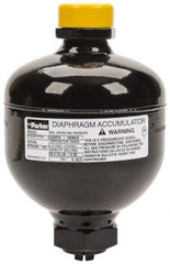 Parker - 30 Lb. Capacity, 3,045 psi Max Working Pressure, 5.94" High, Hydrin Diaphragm Accumulator - 4.2" Diam, 8 SAE Port Thread - All Tool & Supply