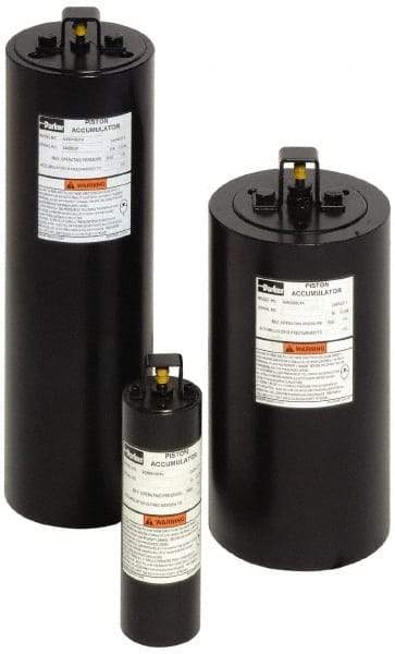 Parker - Piston Accumulators Fluid Capacity: 1/2 Gallon Fluid Capacity in Cubic Inches: 116 - All Tool & Supply