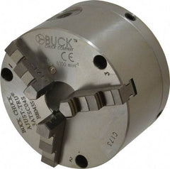 Buck Chuck Company - 3 Jaws, 4" Diam, Self Centering Manual Lathe Chuck - Front Mount, Adjustable, 6,300 Max RPM, 1.04" Through Hole Diam, Forged Steel - All Tool & Supply