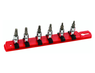 6 Piece - T10 - T30 on Rail - 1/4" Square Drive with 1/4" Replaceable Hex Bit - Torx Bit Socket Set - All Tool & Supply