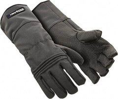 HexArmor - Size L (9), ANSI Cut Lvl A9, Puncture Lvl 3, Silicone Rubber Coated SuperFabric Cut Resistant Gloves - Palm Coated, Dyneema Lining, Gauntlet Cuff, Gray, Paired - All Tool & Supply