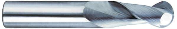 SGS - 3/8", 1/2" LOC, 3/8" Shank Diam, 4" OAL, 2 Flute, Solid Carbide Square End Mill - Single End, TiB2 Finish, Spiral Flute, 35° Helix, Centercutting, Right Hand Cut, Right Hand Flute, Series 47E - All Tool & Supply