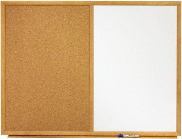 Quartet - 24" High x 36" Wide Cork/Melamine Dry Erase Board - Fiberboard Frame, 24-3/4" Deep, Includes Accessory Tray/Rail & One Dry-Erase Marker & Mounting Kit - All Tool & Supply