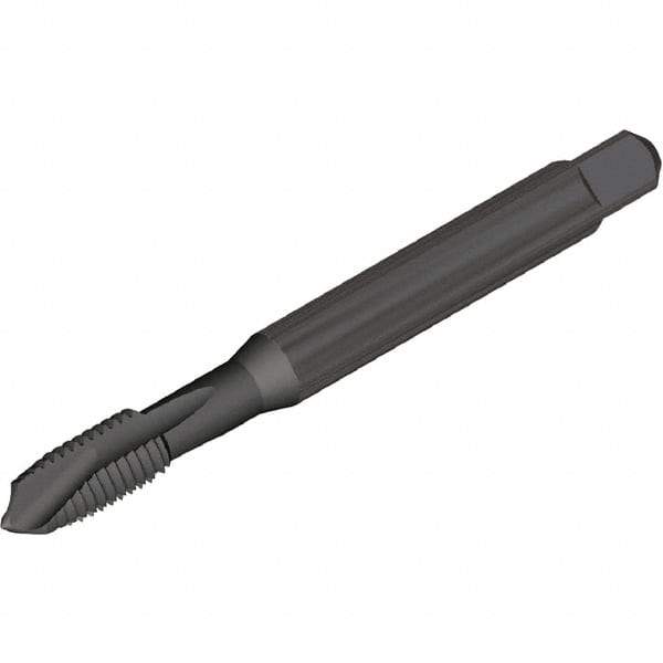 Kennametal - 5/8-18, 3 Flute, Oxide Finish, Vanadium High Speed Steel Spiral Point Tap - Plug Chamfer, Right Hand Thread, 110mm OAL, 24mm Thread Length, 12mm Shank Diam, 2B Class of Fit, Series T820 - Exact Industrial Supply