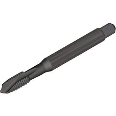 Kennametal - 9/16-18, 3 Flute, Oxide Finish, Vanadium High Speed Steel Spiral Point Tap - Plug Chamfer, Right Hand Thread, 110mm OAL, 25mm Thread Length, 11mm Shank Diam, 2B Class of Fit, Series T820 - Exact Industrial Supply