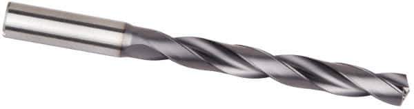 Kennametal - 15mm, 132° Point, Spiral Flute, Solid Carbide Taper Length Drill Bit - Multilayer TiAlN Finish, 121mm Flute Length, 171mm OAL, Series B256 - All Tool & Supply