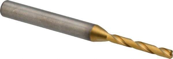 Kennametal - 3.1mm 140° Solid Carbide Jobber Drill - Multilayer TiAlN Finish, Right Hand Cut, Spiral Flute, Straight Shank, 66mm OAL, Standard Point - All Tool & Supply