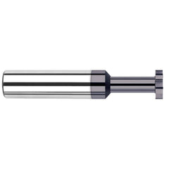 Woodruff Keyseat Cutter: 0.5″ Cut Dia, 0.035″ Cut Width, 1/2″ Shank Dia, Straight Tooth 3″ OAL, 8 Teeth, Solid Carbide, AlTiN Finish